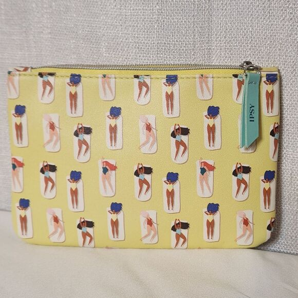 5/$20 Ipsy Cosmetic Makeup Travel Organizer Purse Organizer Light Yellow - Picture 2 of 6